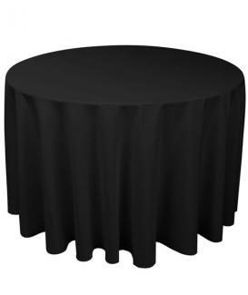 Plain color polyester 90 inch black/white round table linen the table cloths factory