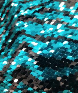 Luxuryy turquoise sequence sequin embroidered fabric supply