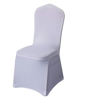 White Color Polyester Spandex Banquet Wedding Party fabric lycra Chair Cover stretch 