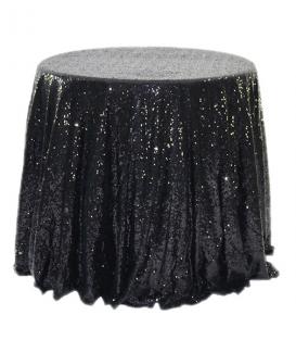 Wedding luxury sequin round black sequin tablecloth