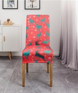 Stretch printed Christmas dining chair seat covers 