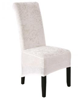 White custom dining room chair and half sliocivers for armless oversized chair crushed velvet 