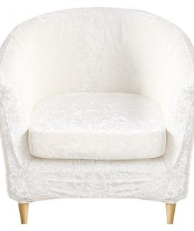 Crushed velvet tullsta koarp chair white cover 