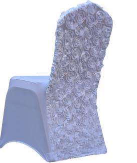 Banquet rosette spandex chair cover wedding white
