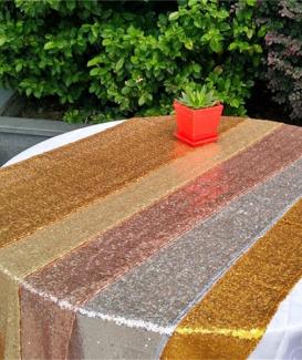 Gliter Gold Silver Sequin Table Runner for table