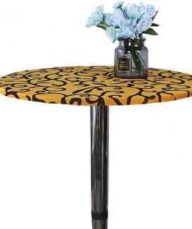 Stretch fabric fitted round bar top table top cap covers cloth protector with printed pattern
