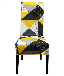 Oversized armless chair slipcover with pattern for dining chair