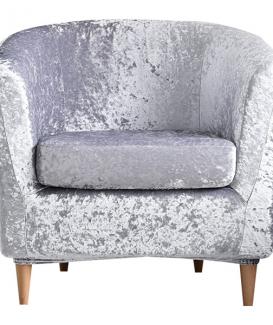 Crushed velvet barrel club chair slipcover for barrel chair