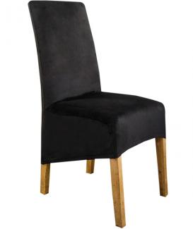 Black fur armless accent chair cover
